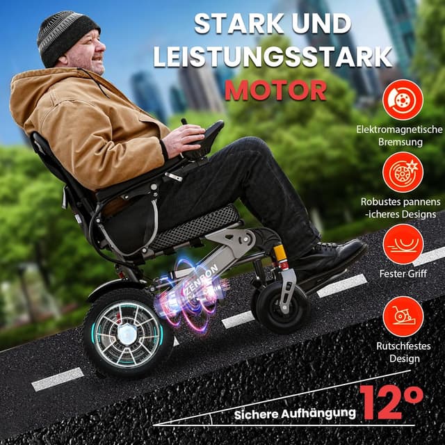 Thumbnail 1 de Elektrischer Rollstuhl Faltbar Leicht 35KM