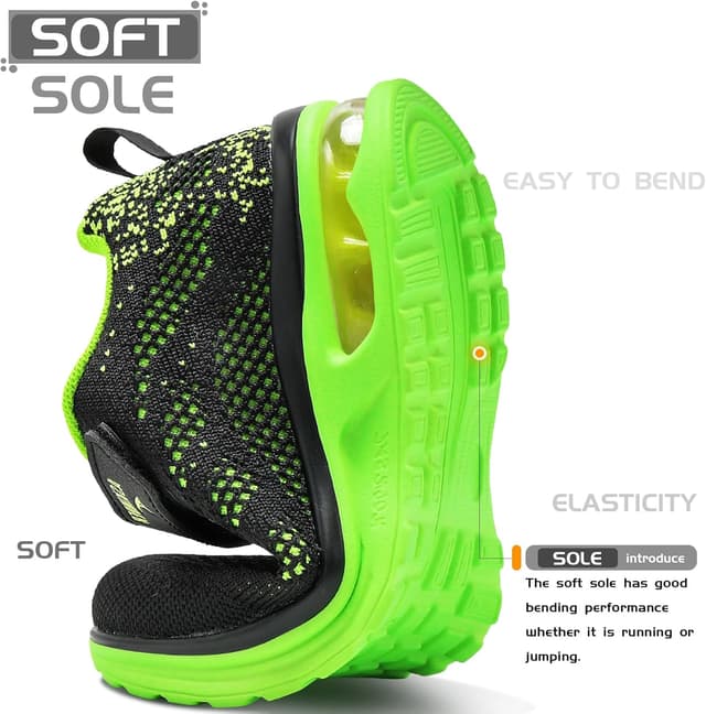 Detalle 1 de ASHION Kinder Turnschuhe Jungen Sneaker aus atmungsaktivem Mesh mit Klettverschluss