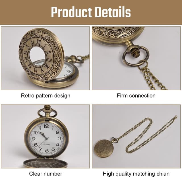 Detalle de Vicloon Vintage Taschenuhr 4 cm