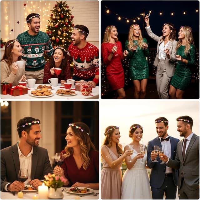 Thumbnail 5 de Couronne de fleurs LED 12 pièces 🎀