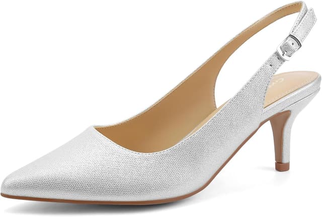 Detalle de Greatonu slingback da donna con tacco medio (circa 6,3 cm) e punta