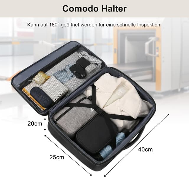 Detalle de MATEIN Ryanair Handgepäck Rucksack 40x20x25 cm (20 l), erweiterbar, schwarz