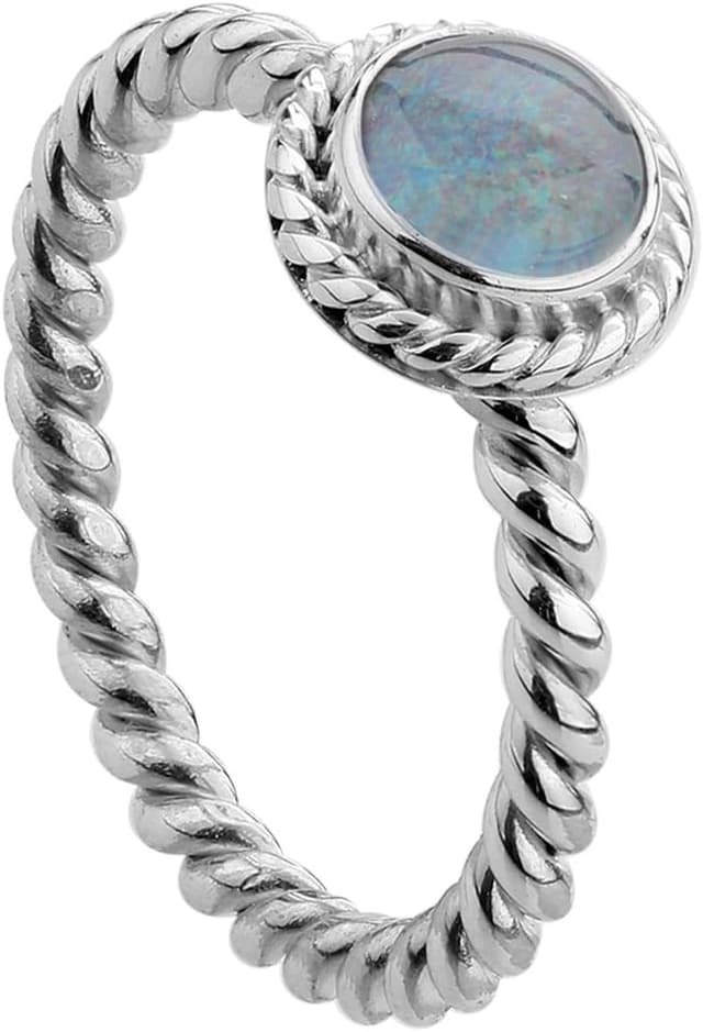 Detalle de Nenalina 212999-032 anello da donna in argento Sterling 925 con opale blu lavorato a mano