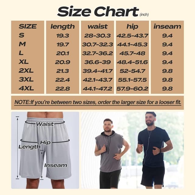 Detalle de BOOJO 5-Pack Gym Shorts for Men with Pockets (breathable, quick-drying)