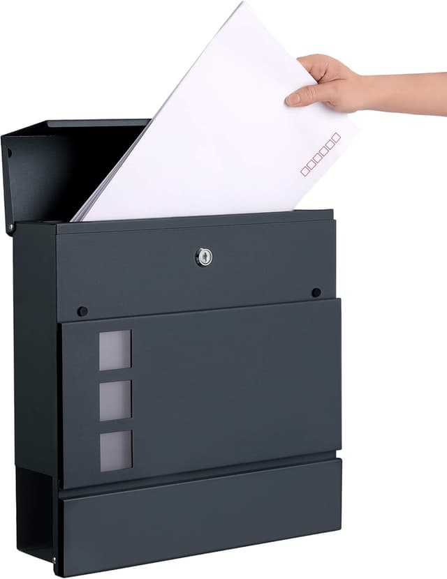 Detalle de Songmics GMB052G01 Briefkasten XXL anthrazit