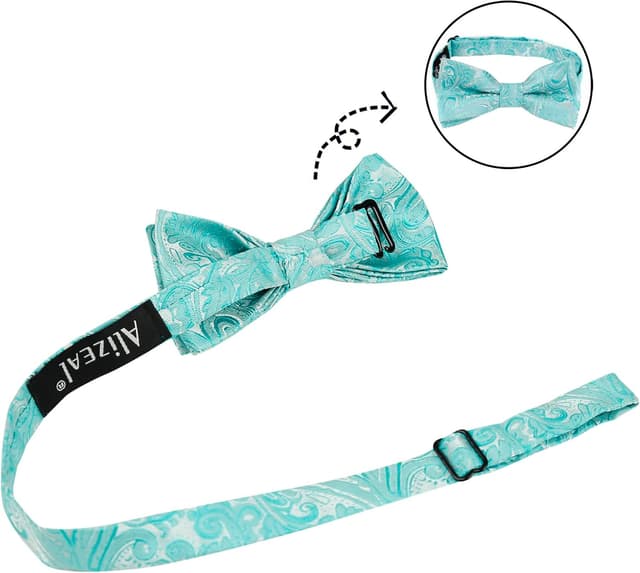 Detalle de Alizeal Banded Adjustable Length Pre-tied Boy’s Bow Tie (Birthday Party & more)