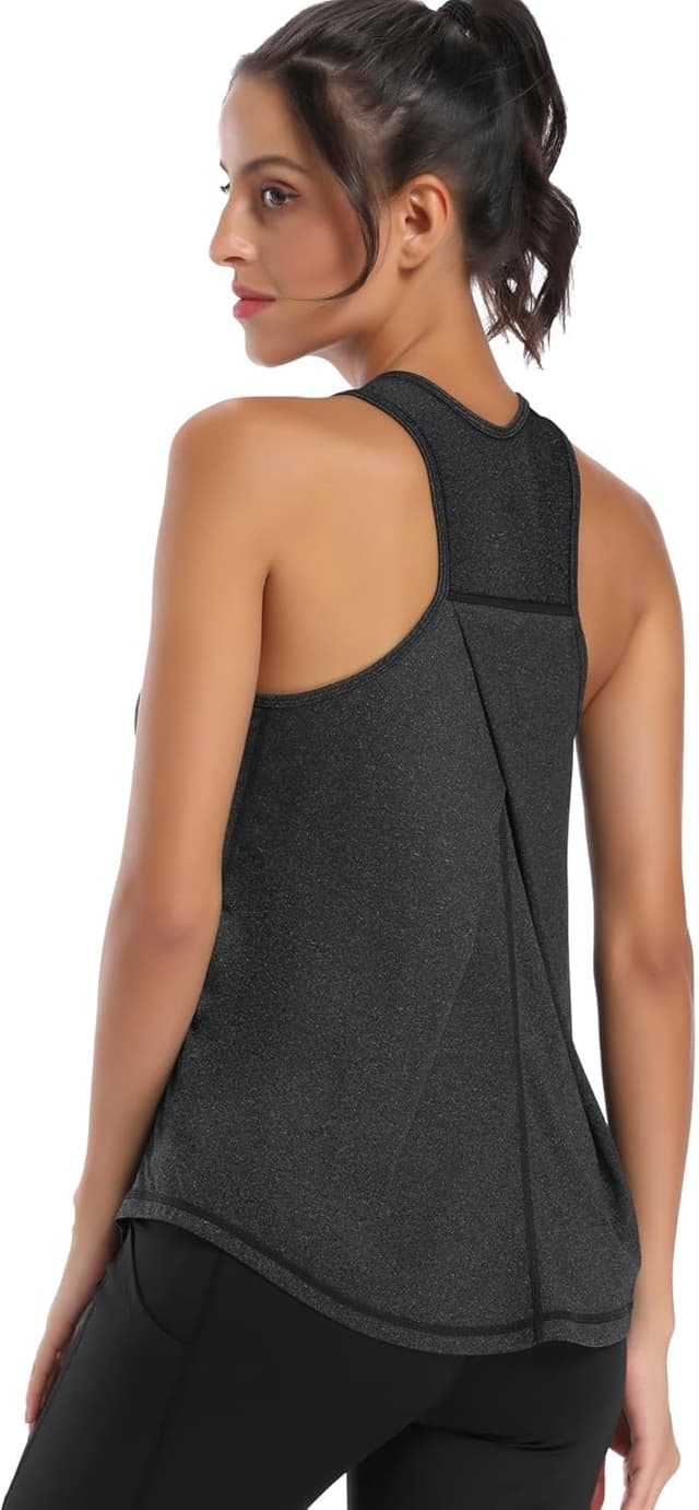 Detalle de Dawnrole women’s racerback gym tops – sleeveless yoga and fitness sports top