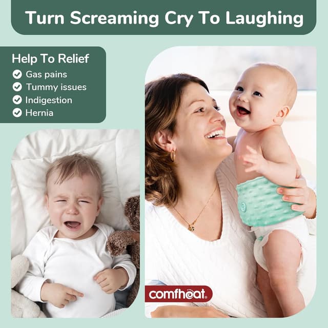 Detalle de Comfheat Heating Pad for Baby Colic Belt (Flaxseed Heated Tummy Wrap), 0–3 Years – Green