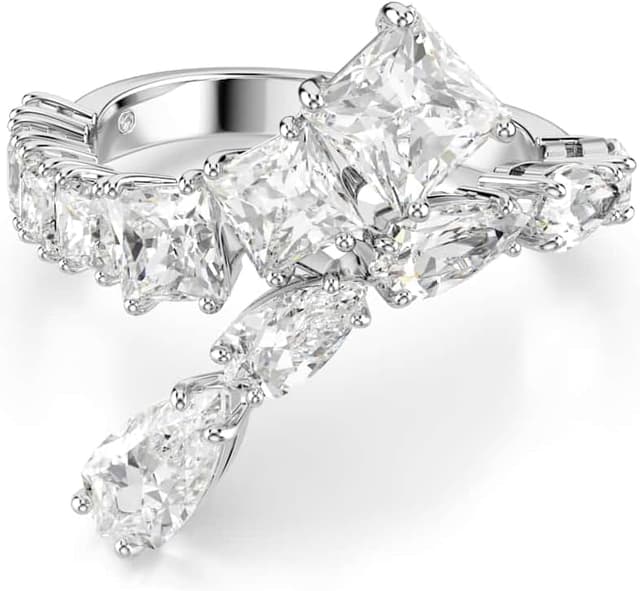 Detalle de Swarovski Matrix anillo blanco talla mixta zirconias