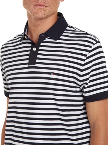 Detalle de Tommy Hilfiger Polo Hombre 1985 Azul Regular Fit 🏈