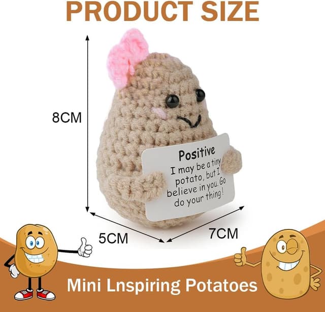 Detalle de Aolso Mini giocattoli di patate: bambola di lana in forma di patata per decorazioni e regali