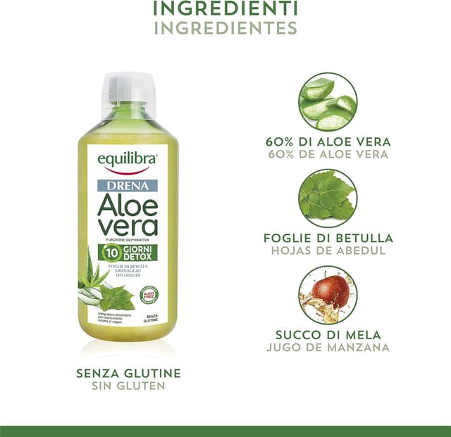 Detalle 2 de Equilibra Aloe Vera Drena 🍏 - Suplemento para Drenaje y Urinario
