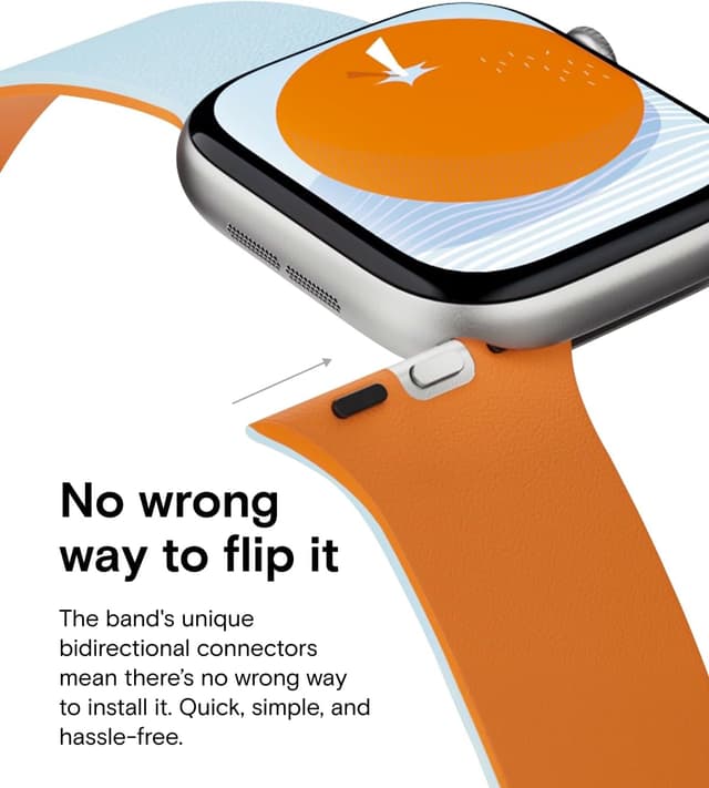 Detalle de MOFT Snap Duo watch bands for Apple Watch (Quick Magnetic Wear, duo-colour silicone) – 38/40/41/42/44/45/46/49mm