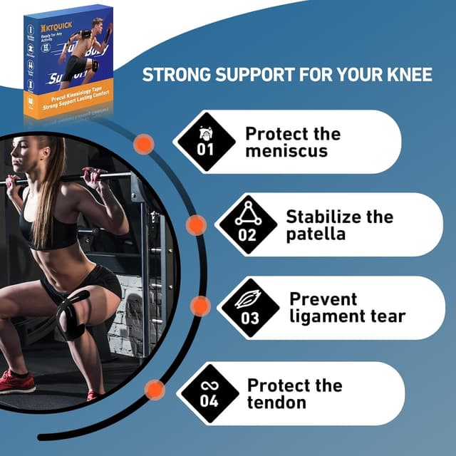 Thumbnail 4 de PreCut Knee Kinesiology Tape 12 PCS 🩹