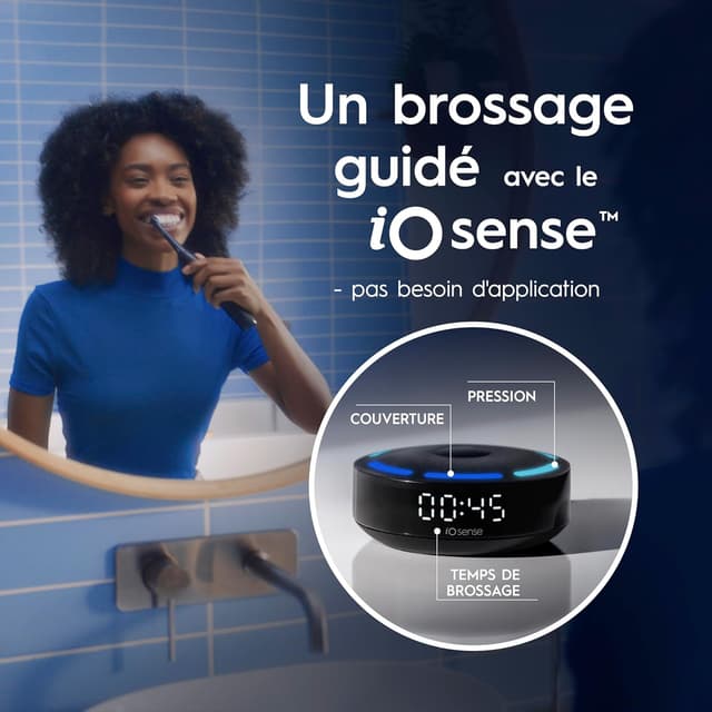 Detalle 2 de Oral-B iO 10 brosse à dents électrique intelligente noire – 7 modes, capteur de pression et iO Sense