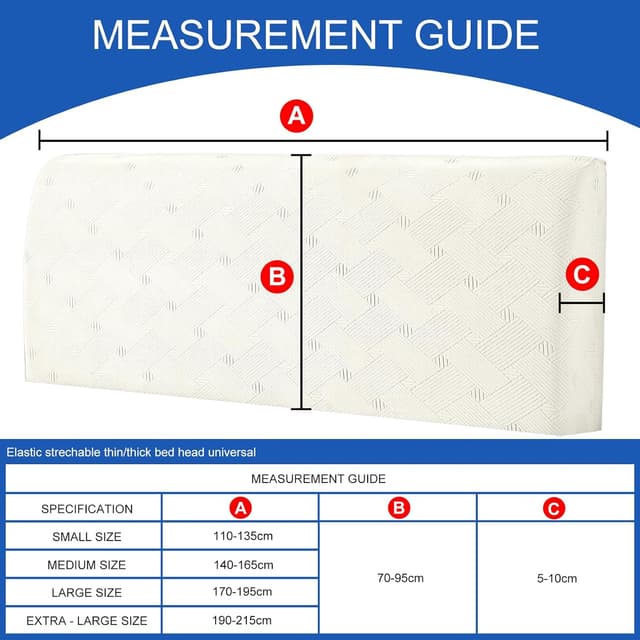 Detalle de Ystyle Copri Testiera Letto Matrimoniale/ Singolo elasticizzata 150 cm bianco