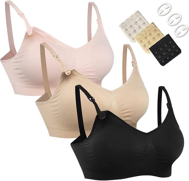 Detalle de HOFISH Full Bust Nursing Maternity Bra 3-pack