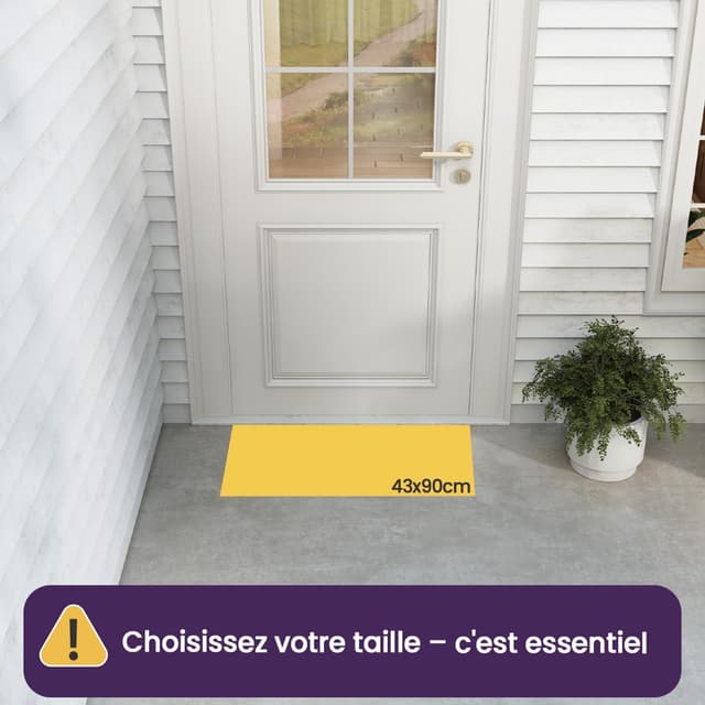 Detalle de Paillasson extérieur DEXI 43 x 90 cm marron antidérapant avec trous de drainage