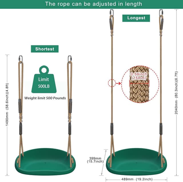 Detalle 2 de BeneLabel Schaukel Kinder mit 272 kg
