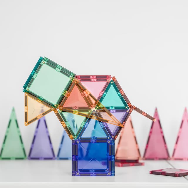 Detalle de CONNETIX Tuiles magnétiques Pastel Mini-Paquet, 32 pièces