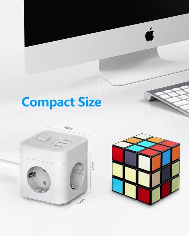 Detalle 2 de JSVER Multiprise Cube 3680 W 🔌