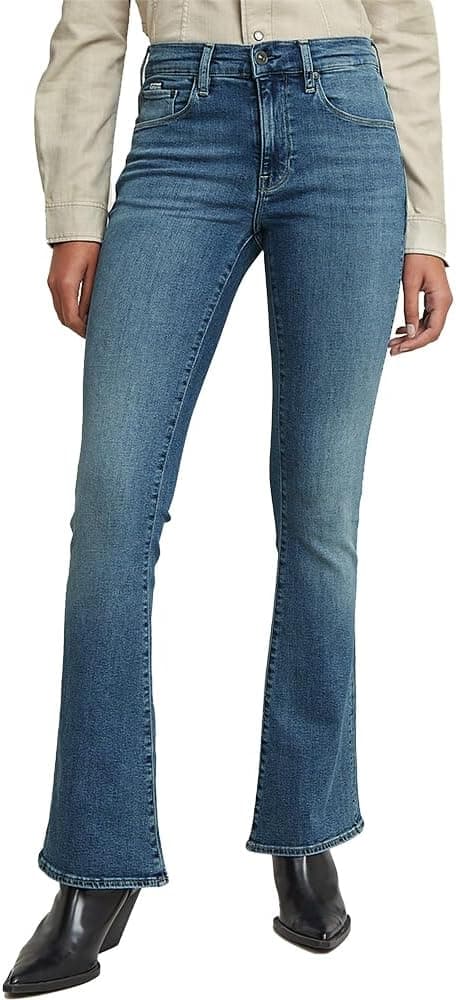 Detalle de G-STAR Damen 3301 Flare Jeans – klassischer 5‑Pocket-Look mit bequemem Sitz