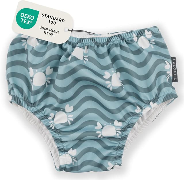 Detalle de LaLoona Pannolino Piscina Riutilizzabile 18-24 mesi Verde con Granchio (certificato OEKO-TEX)