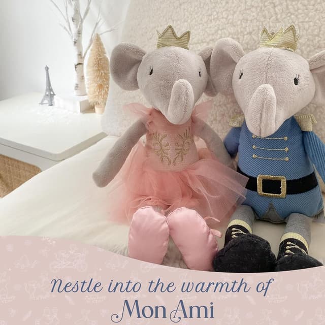 Detalle 2 de MON AMI Prince Earl 12 inch plush elephant