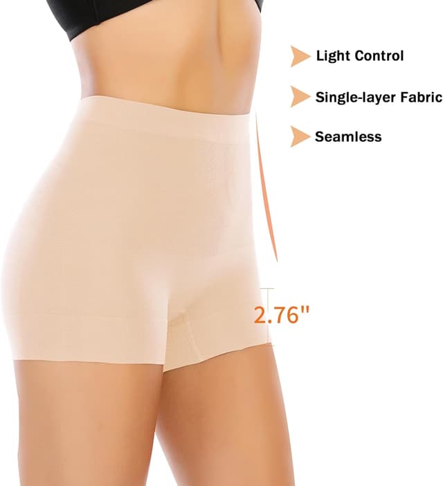 Detalle 2 de Womens Seamless Shaping Boyshorts Tummy Control Underwear (Light to Medium Control) Slimming Shapewear Slip Shorts