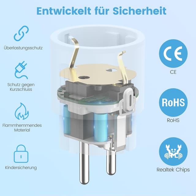 Thumbnail 5 de EIGHTREE Smart WLAN Steckdose 4er Pack Steckdose 🔌