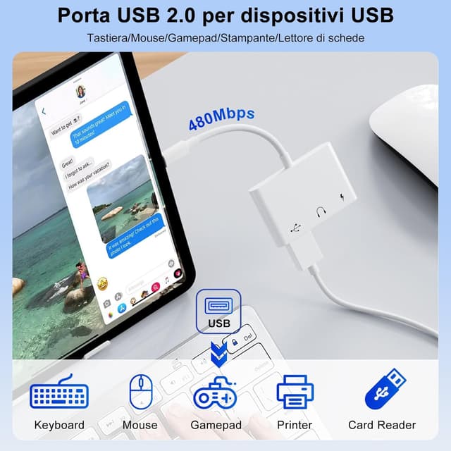 Detalle de LXJADAP USB C audio 3 in 1 60 W
