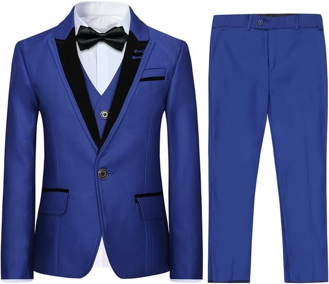 Detalle de Sliktaa Jungen 3-teiliger Klassisch Slim Fit Hochzeitsanzug: Jacke, Weste & Hose