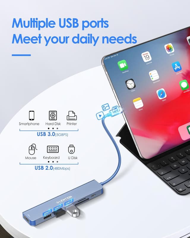 Detalle de Lention USB C Hub 100W with 4K HDMI