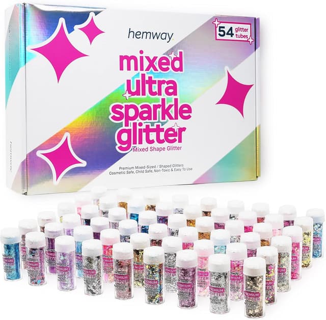 Detalle de Hemway Ultra Sparkle Glitter Shaker Box, 54 tubes