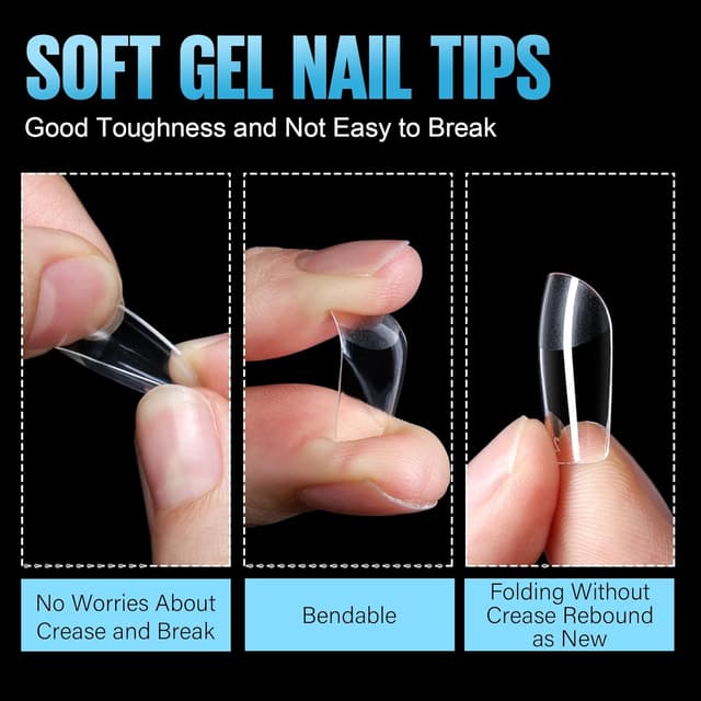 Detalle de TOMICCA Gel Nageltips 240 Stück für Full Cover