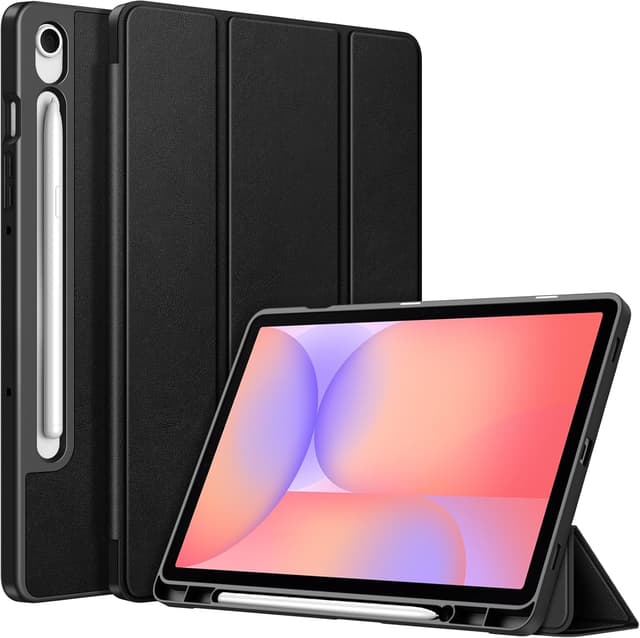 Detalle de Fintie Hülle für Samsung Galaxy Tab S10 Lite/S10 FE/S9 FE & S9 10,9–11 Zoll – Ultradünne Soft-TPU Rückseite mit Stifthalter und Auto Schlaf/Wach, Schwarz