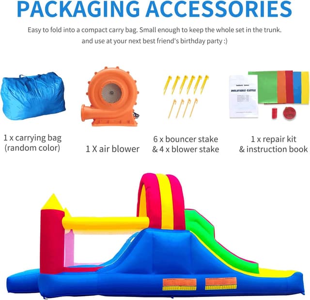 Thumbnail 6 de Ballsea Hüpfburg mit Gebläse 488×223×220 cm 🎈