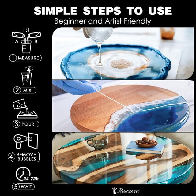 Detalle 1 de ResinAngel deep pour epoxy kit 7.6L