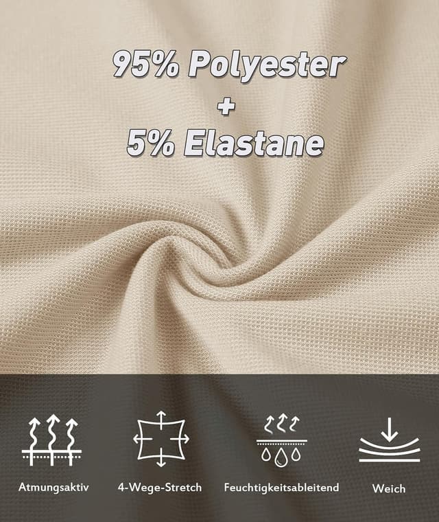 Detalle de SwissWell Poloshirt Herren Kurzarm atmungsaktiv (95% Polyester, 5% Elastan) für Golf, Tennis & Freizeit