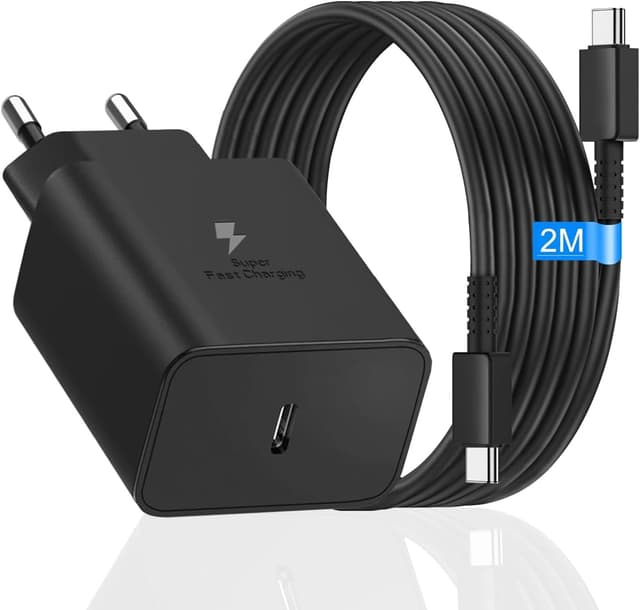 Detalle de Caricabatterie USB‑C da 45W con cavo rapido 2 m per Samsung Galaxy S e Tab (Power Delivery)