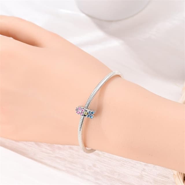 Detalle 2 de Pandach Damen Charm-Anhänger aus 925 Sterling Silber mit Zirkonia (für Armband & Halskette, kompatibel mit europäischen Charmen) C5