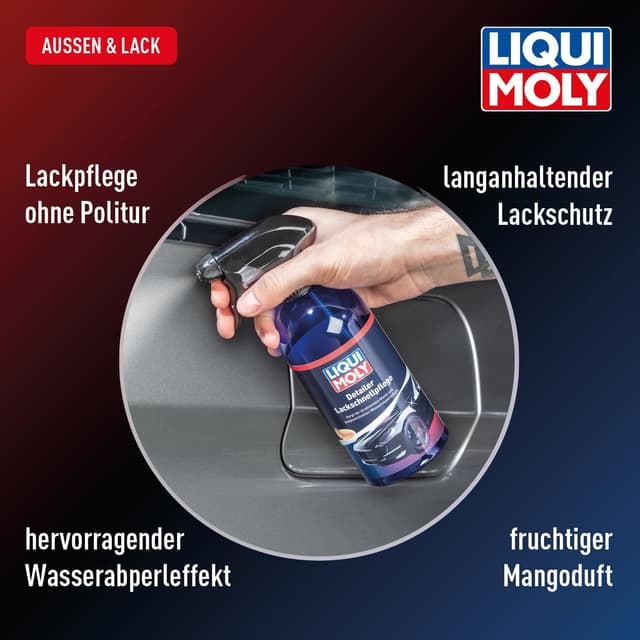 Detalle de LIQUI MOLY Detailer Lackschnellpflege 21611 – Quick Detailer zur Lackversiegelung mit Wasserabperleffekt (500 ml)