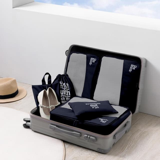 Detalle 2 de MURISE set organizer valigia con 6 o 8 packing cubes (borse, trousse e scomparti)