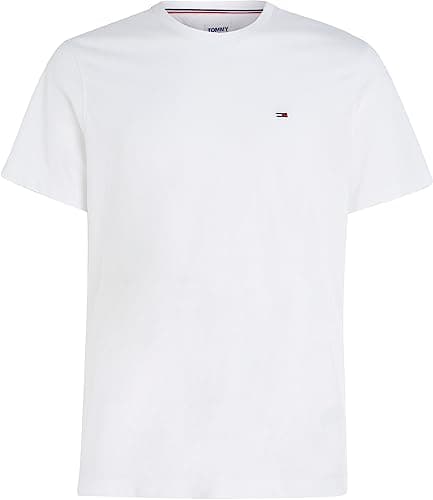 Detalle de Tommy Jeans Camiseta de manga corta TJM Original Slim Fit en blanco (Classic White), talla S