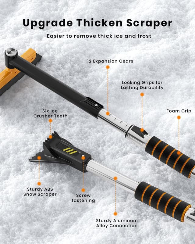 Thumbnail 3 de helloleiboo 43.7" Extendable Ice Scraper with 12-Length Settings