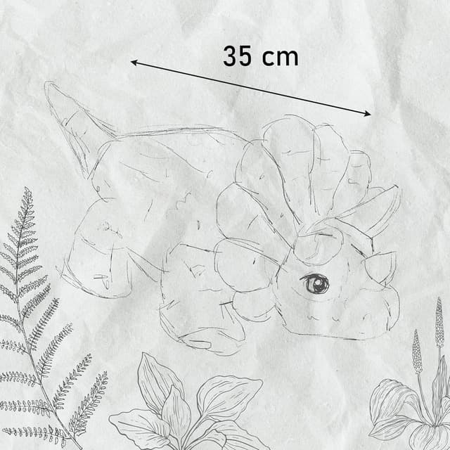 Detalle de Creanino Dino Kuscheltier 2-in-1 mit Wende-Design (Triceratops „Rocky“) – Plüschtier zum Wenden