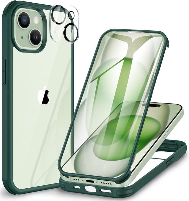 Detalle de CENHUFO iPhone 15 Case with Built‑in Screen Protector 360° Cover
