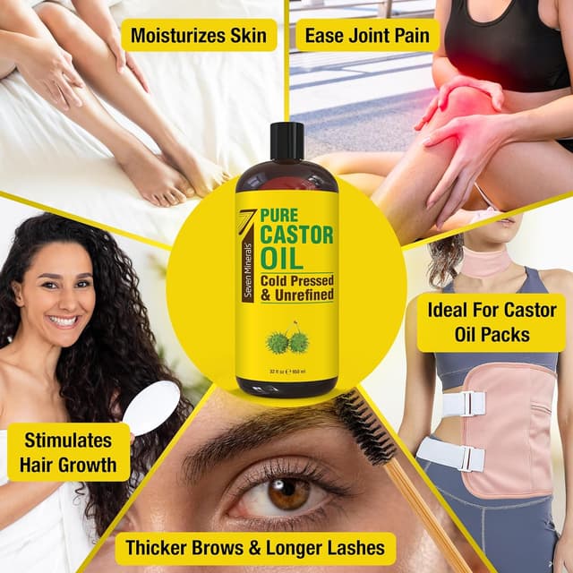 Detalle 2 de Pure Castor Oil 32 fl oz bottle for hair