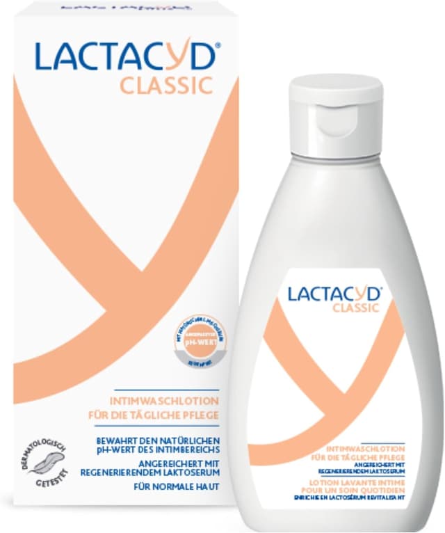 Detalle de LACTACYD Classic Intimwaschlotion – Intim-Duschgel mit pH 5, L-Milchsäure & seifenfreier Formel (200 ml)