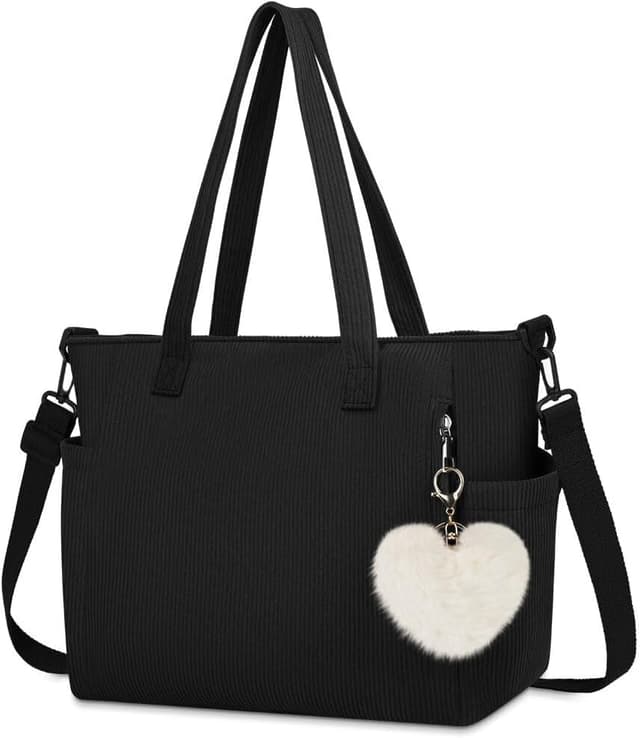 Detalle de Aucuu borsa a tracolla in velluto a coste grande con tasche e tracolla staccabile